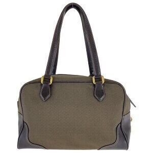 Prada canvas jacquard leather tote brown bag handbag logo shoulder